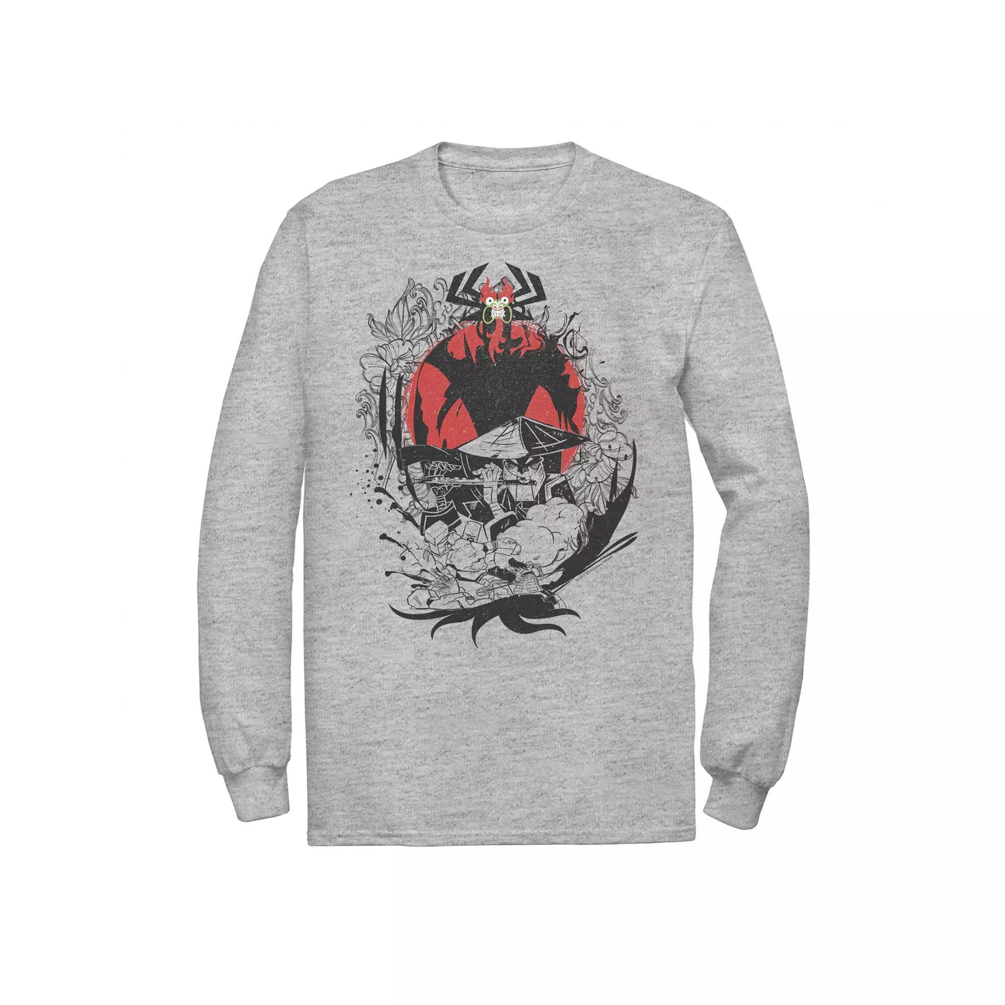 Men's Cartoon Network Samurai Jack Aku & The Flute Battle Long Sleeve Tee,  Product Image