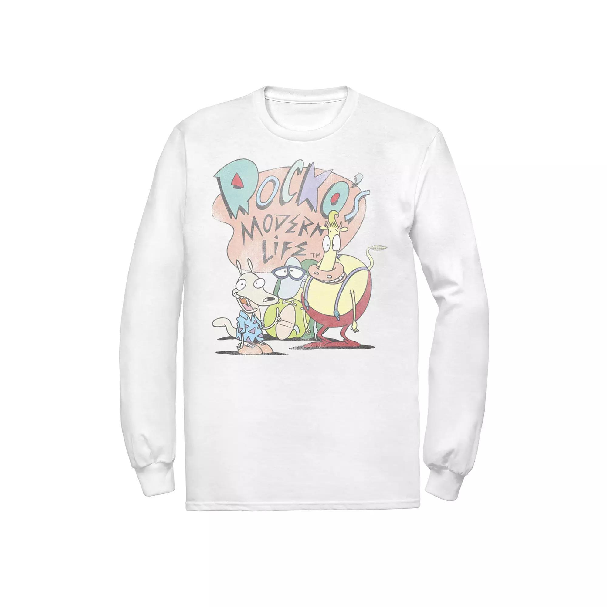 Men's Rocko's Modern Life Modern Group Logo Long Sleeve Tee,  Product Image