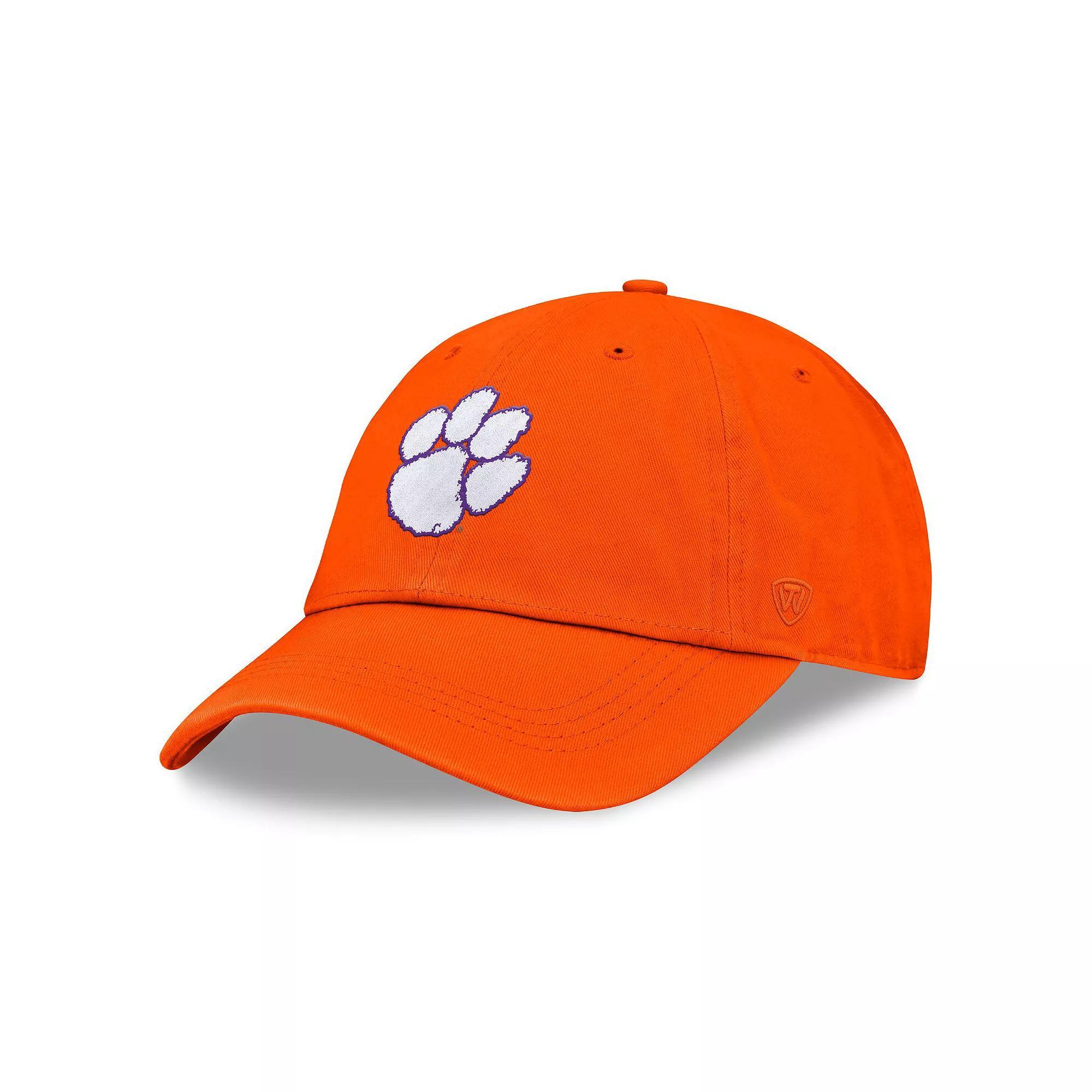Men's Top of the World Orange Clemson Tigers Team Logo Washed Adjustable Hat Product Image