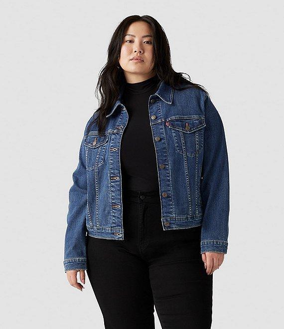 Levi's® Plus Size Point Collar Long Sleeve Original Trucker Denim Jacket Product Image