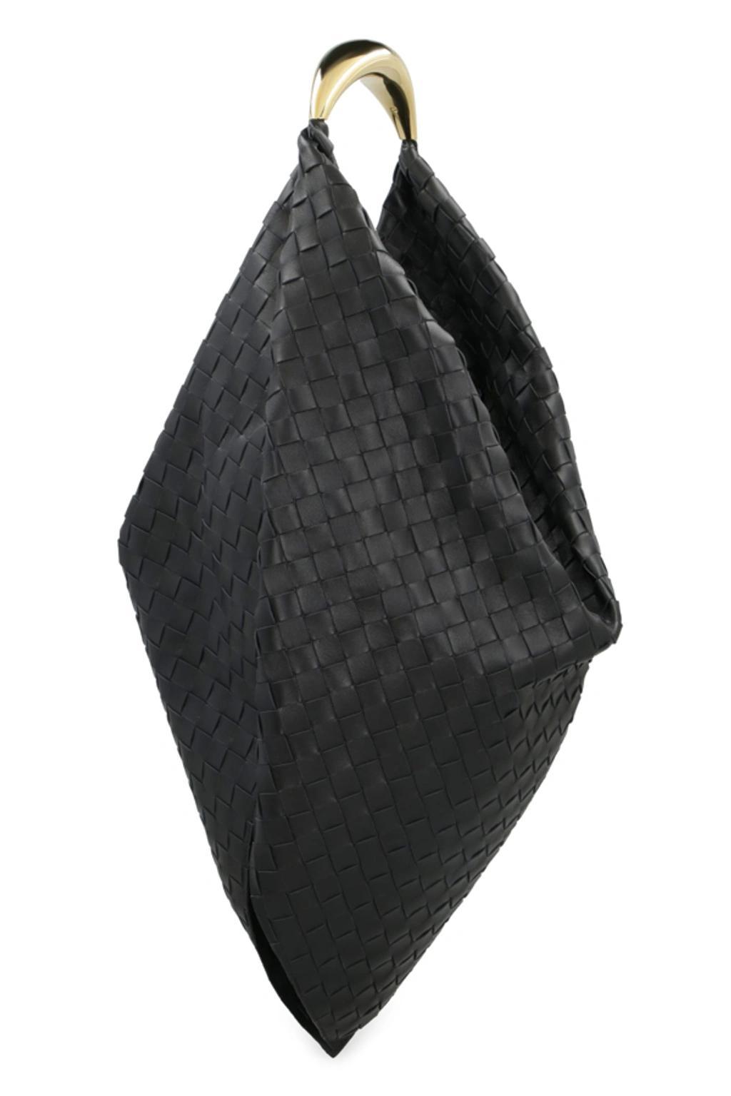 BOTTEGA VENETA Foulard Intrecciato-leather Shoulder Bag In Black Product Image