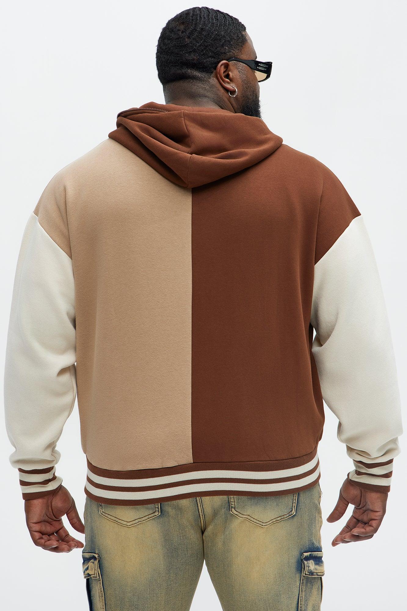 XX Varsity Zip Up Hoodie - Brown Product Image