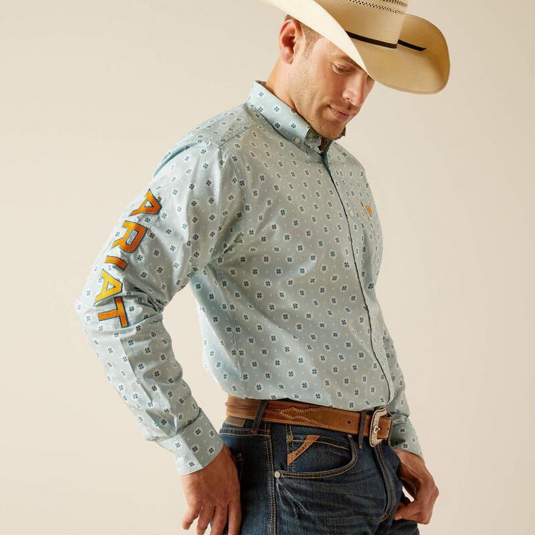 Ariat® Men's L/S Aqua Print Team Colton Classic Fit Button Shirt Product Image