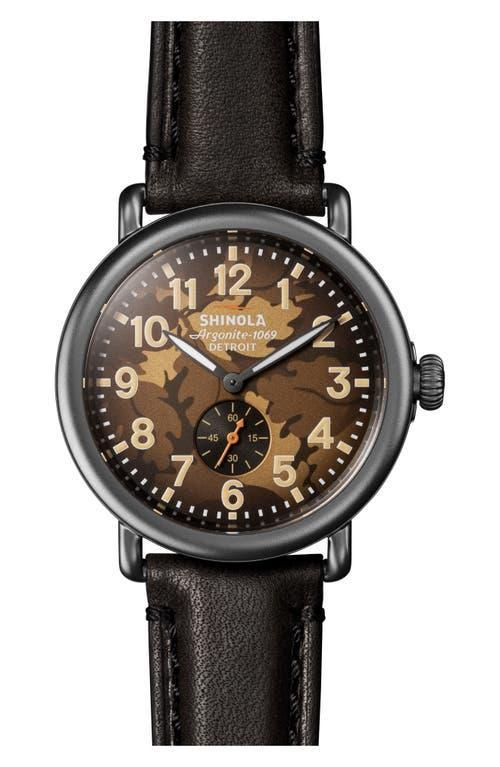 SHINOLA Runwell Watch, 41mm In Brown/black Product Image