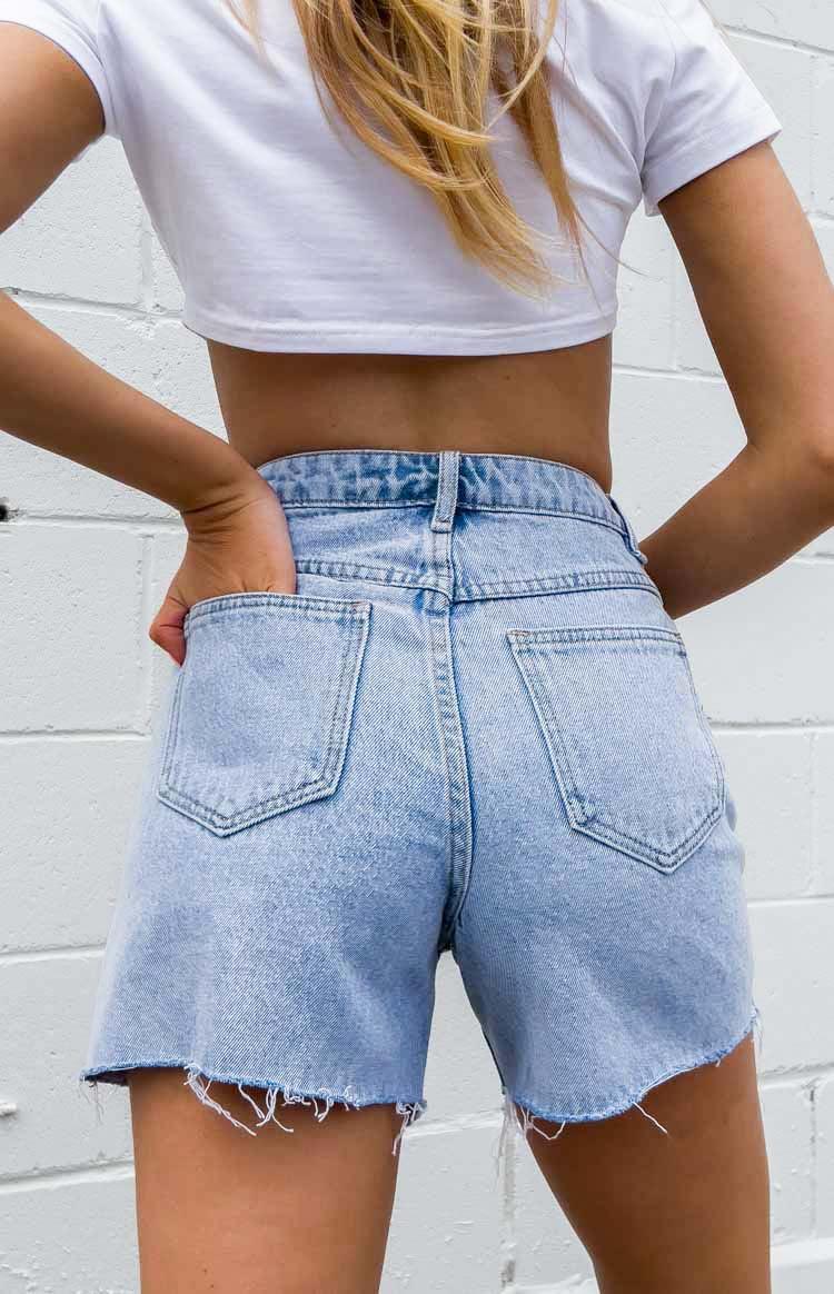 Sundae Blue Denim Asymmetric Shorts Baby Product Image