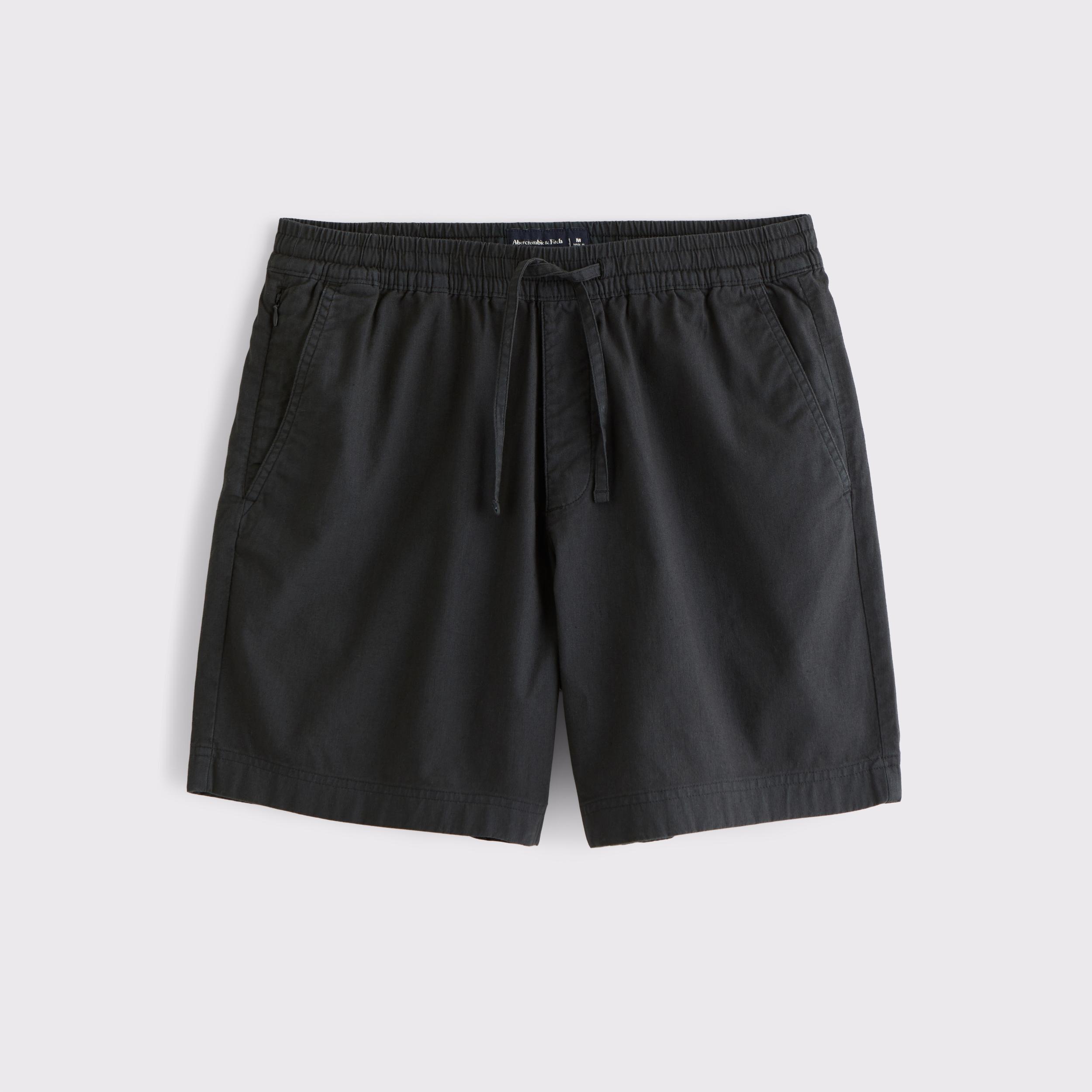 Relaxed Linen-Blend Pull-On Short Product Image