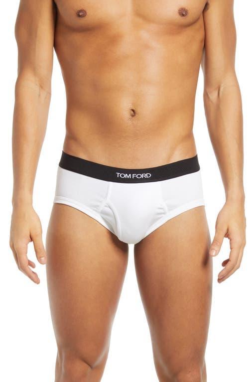 Mens 2-Pack Solid Jersey Logo-Waist Briefs Product Image