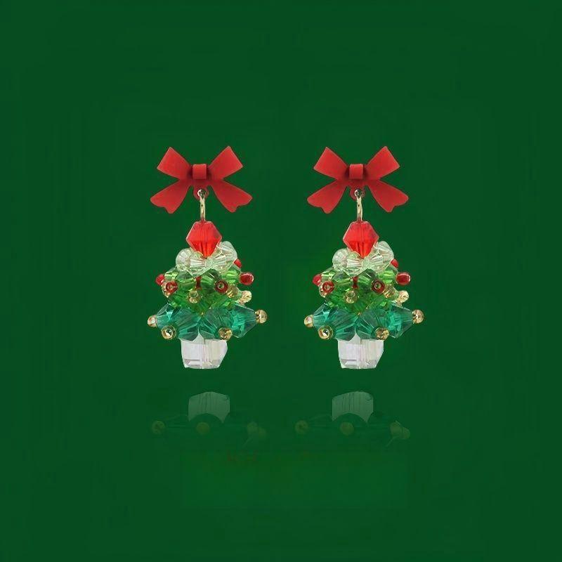 Christmas Tree Beaded Drop Earring Product Image