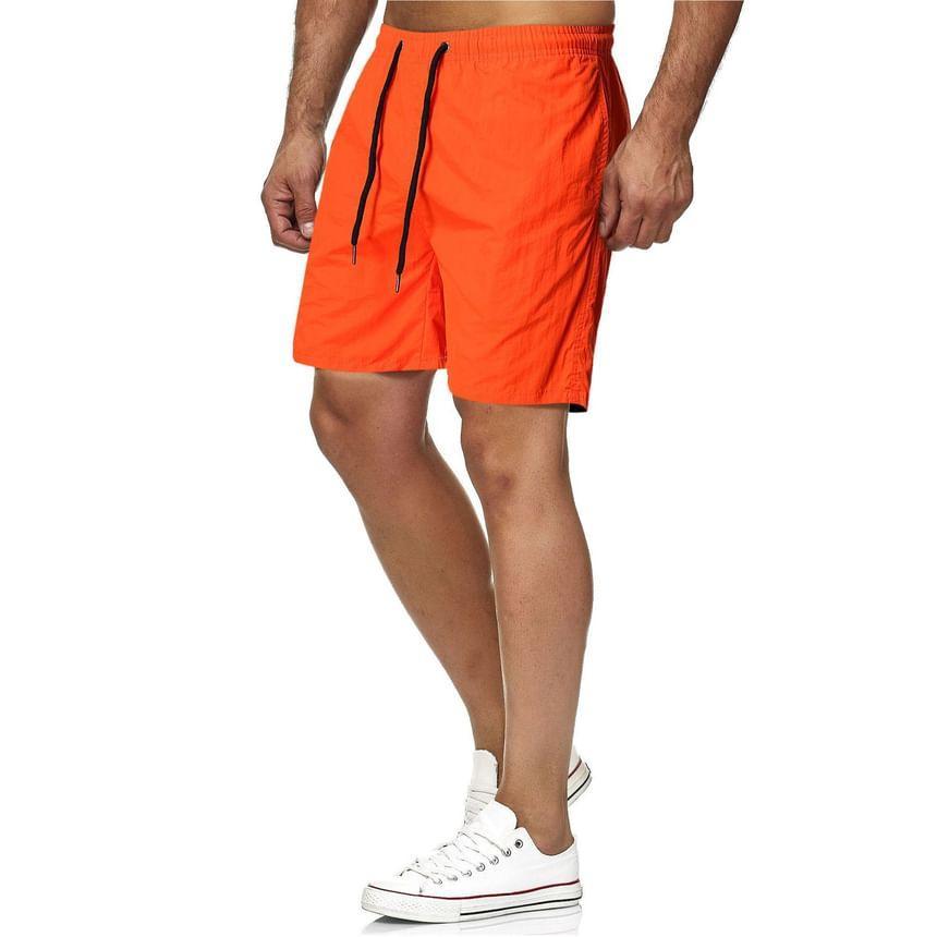 Drawstring Waist Plain Shorts Product Image