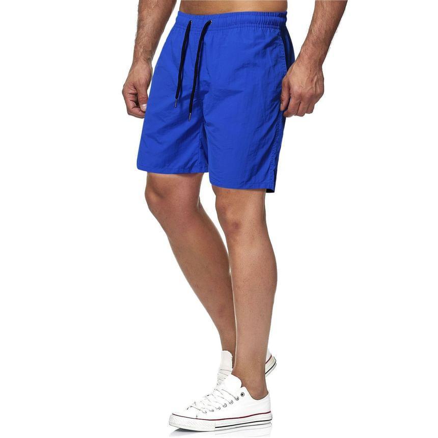 Drawstring Waist Plain Shorts Product Image