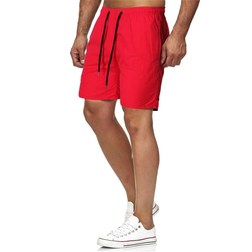 Drawstring Waist Plain Shorts Product Image