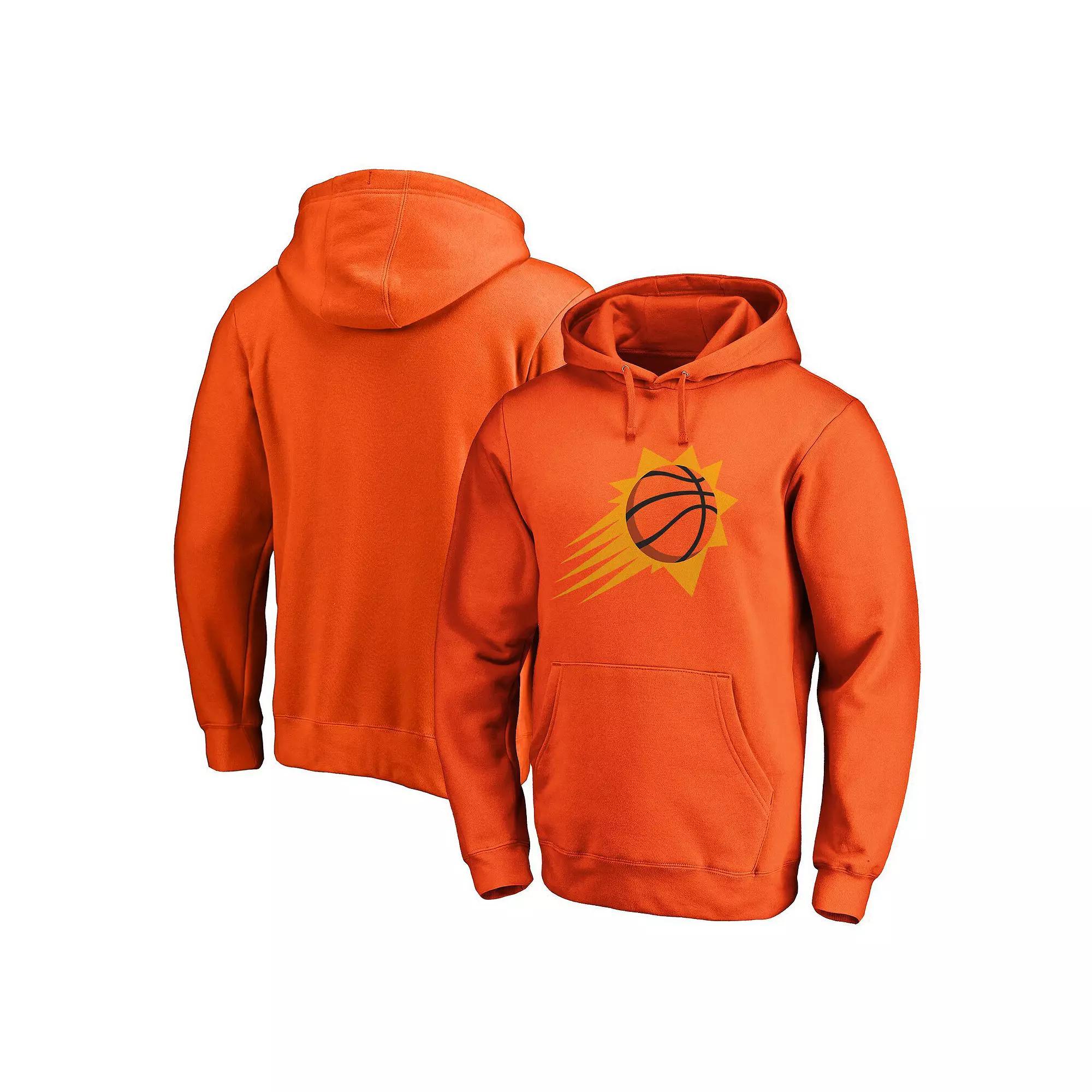 Men's Fanatics Branded Orange Phoenix Suns Icon Primary Logo Fitted Pullover Hoodie,  Product Image
