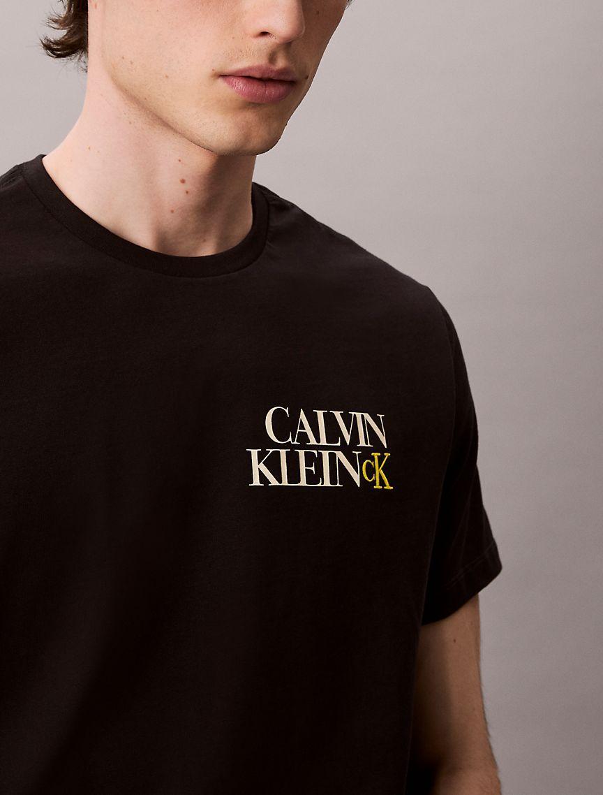 Calvin Klein Mens Stacked CK Logo Easy Tee - Grey Product Image