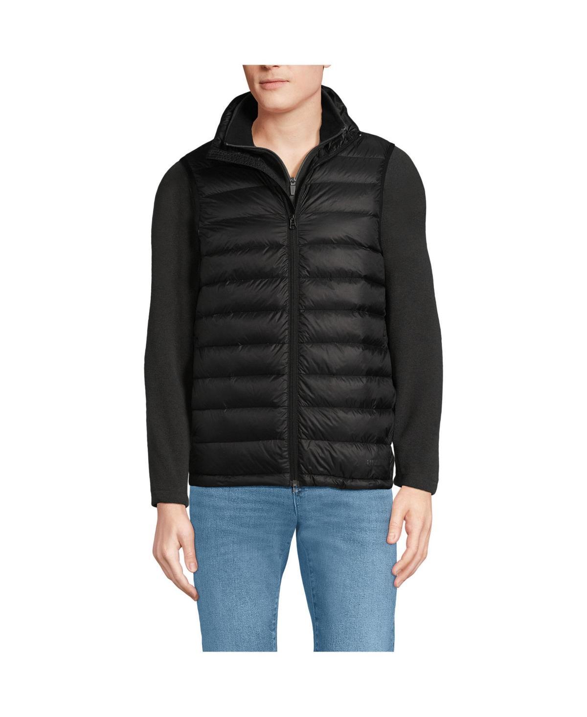 Men's Lands' End Wanderweight Down Puffer Vest, Size: XXL, Black Product Image