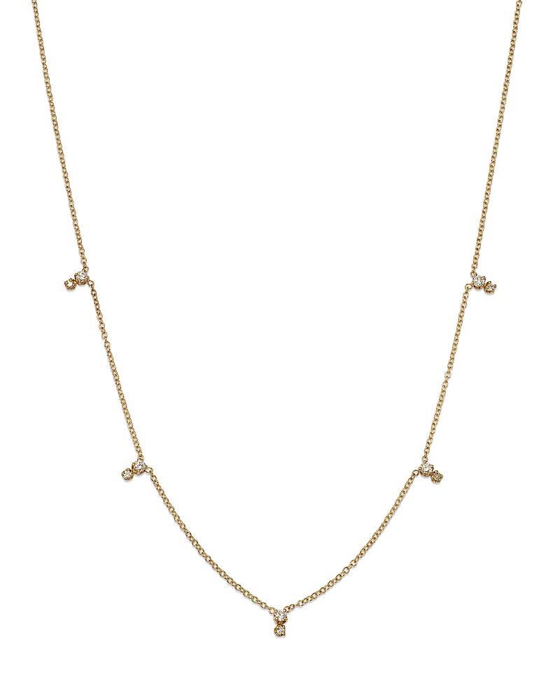 Womens Prong Diamonds 14K Yellow Gold & 0.2 TCW Diamond Station Necklace Product Image