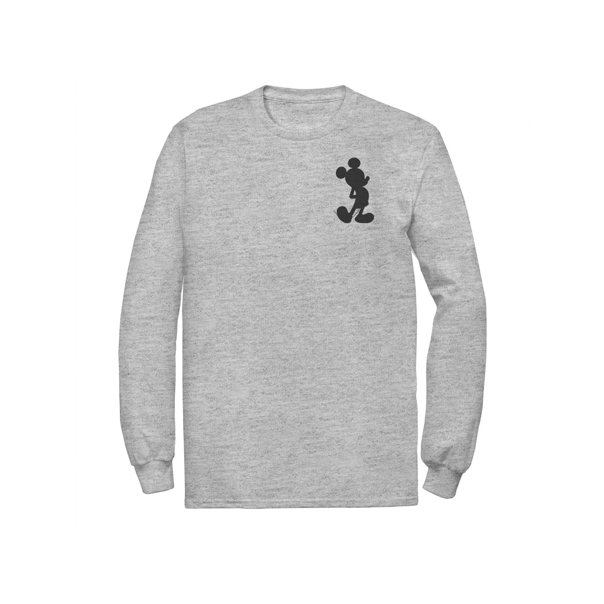 Disney's Mickey Mouse Big & Tall Silhouette Left Chest Long Sleeve, Men's,  Product Image