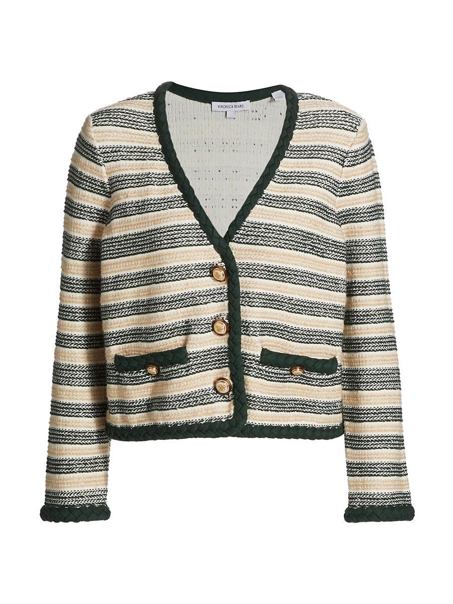Womens Claudine Stripe Knit Button-Up Jacket Product Image