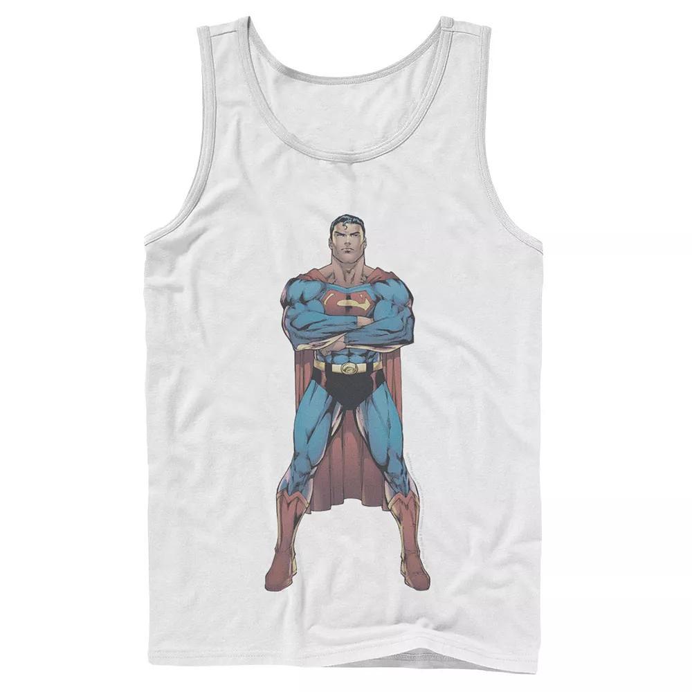 Mens DC Comics Superman Power Stance Comic Poster Tank Top Product Image