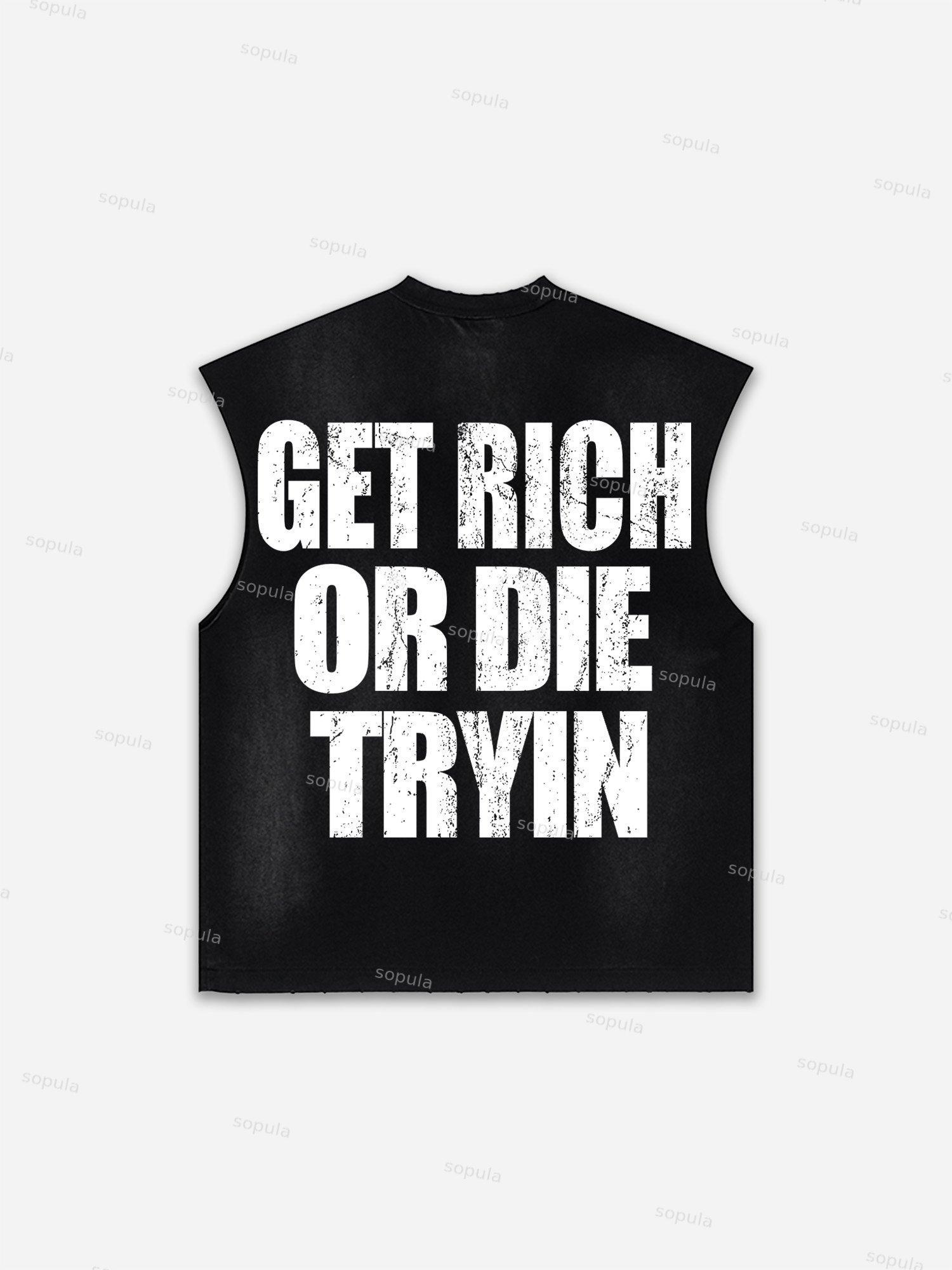 Sopula Men's Fly By Choice X Spacestation Graphic Print Distressed Tank Tops Sleeveless Shirts Product Image