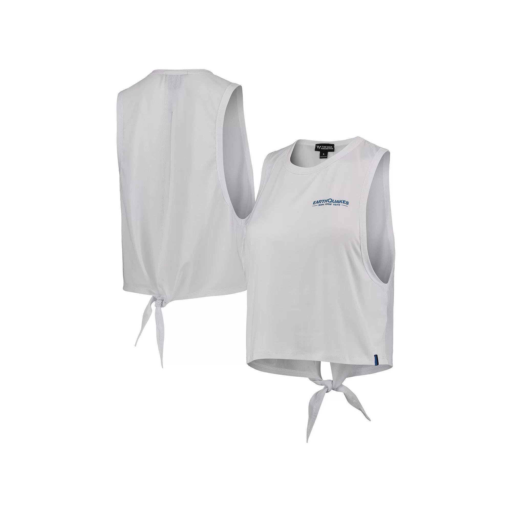 Women's The Wild Collective White San Jose Earthquakes Twist Back Tank Top, Size: XL, Sje White Product Image
