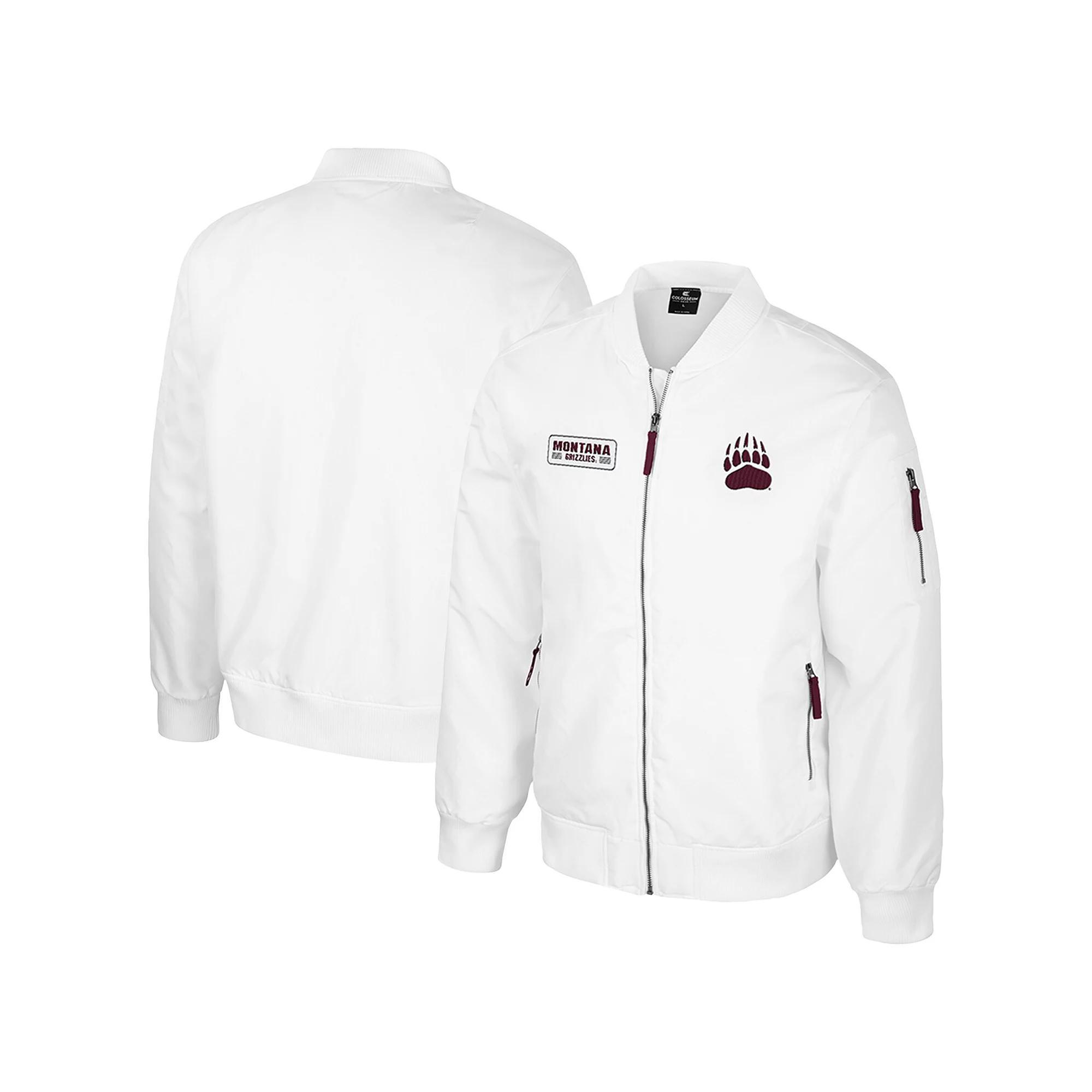 Men's Colosseum  White Montana Grizzlies White Rabbit Full-Zip Bomber Jacket, Size: Medium, Mon White Product Image