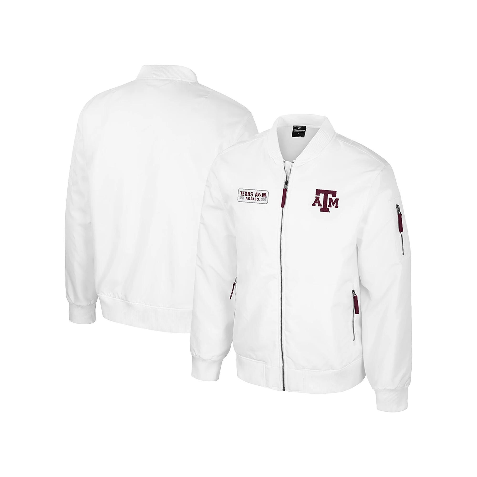 Men's Colosseum Texas A&M Aggies White Rabbit Full-Zip Bomber Jacket, Size: XL Product Image