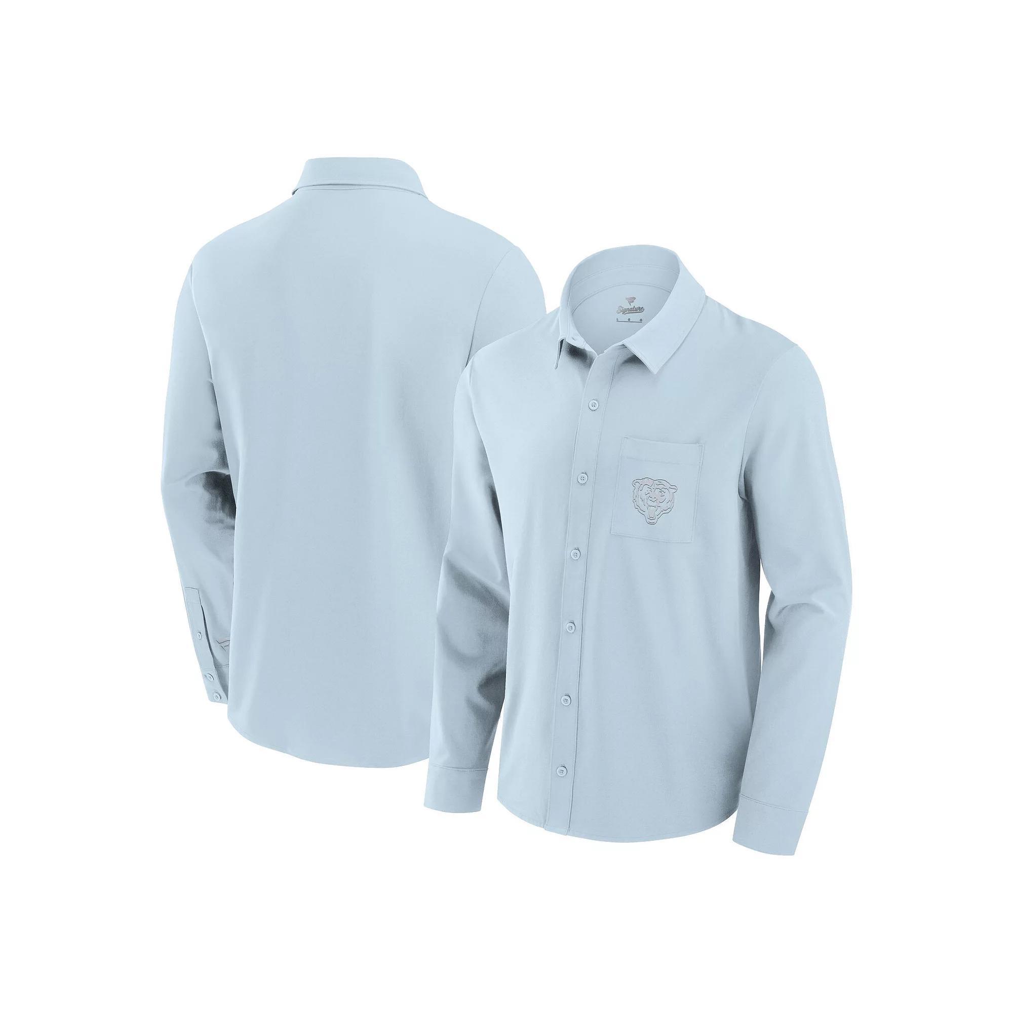 Men's Fanatics Signature Light Blue Dallas Cowboys Front Office Long Sleeve Button-Up Shirt, Size: XXL Product Image