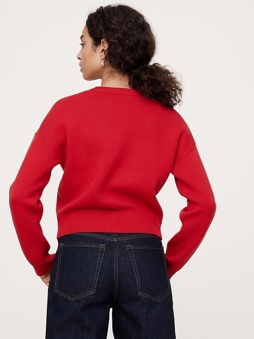 Merino Crew-Neck Cropped Sweater Product Image