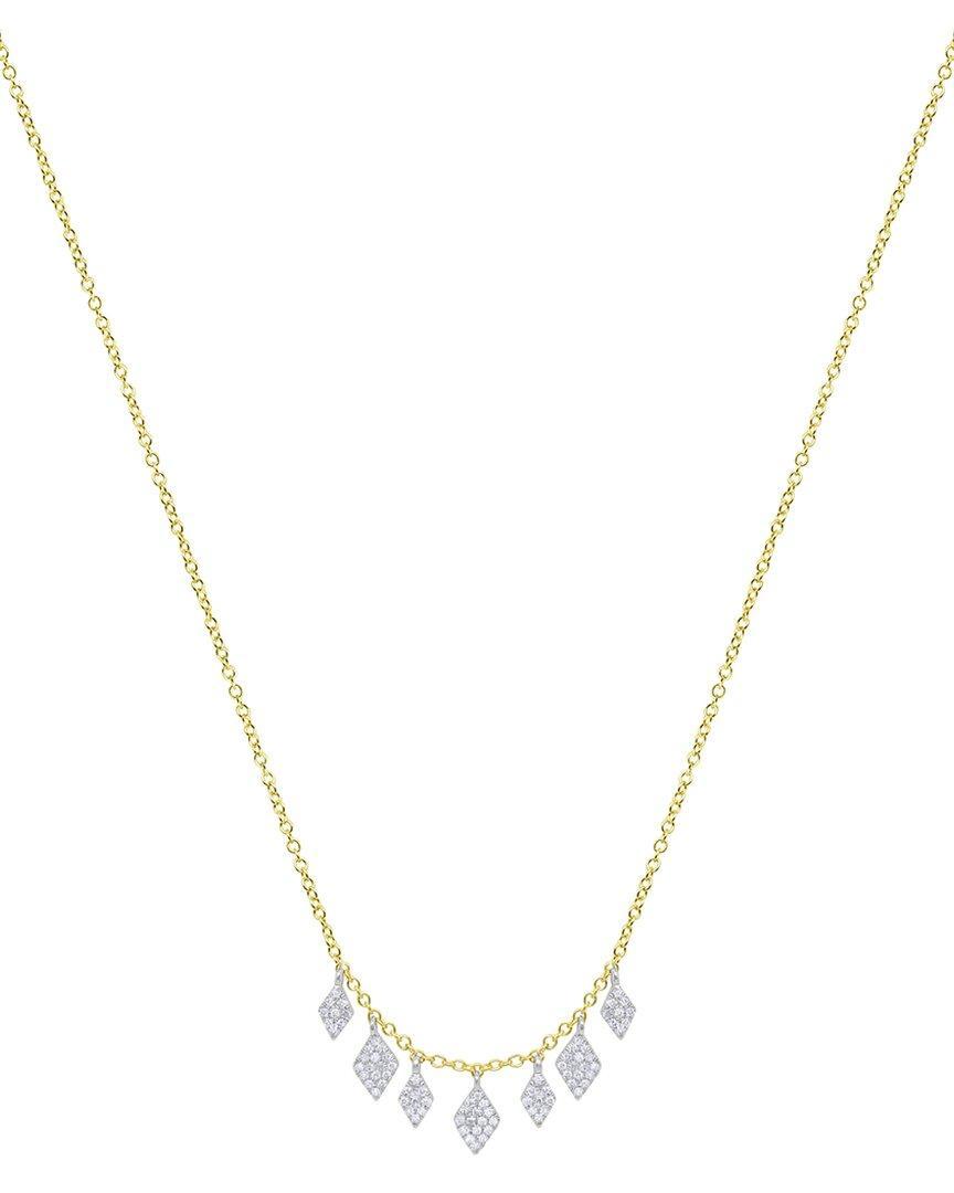 MEIRA T 14k White & Yellow Gold Diamond Dangle Disc Collar Necklace, 18 In White/gold Product Image