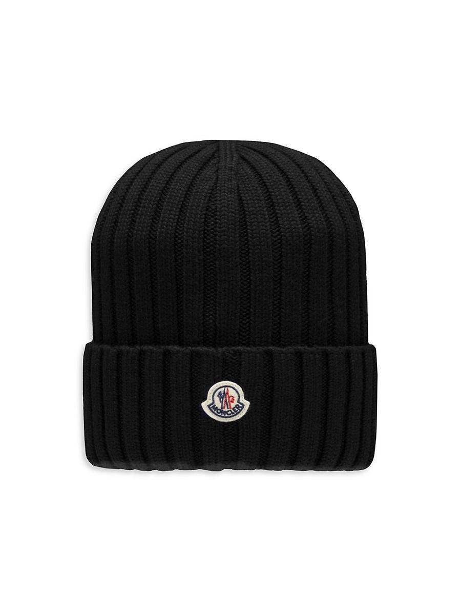Ribbed Wool Beanie with Logo Patch Product Image
