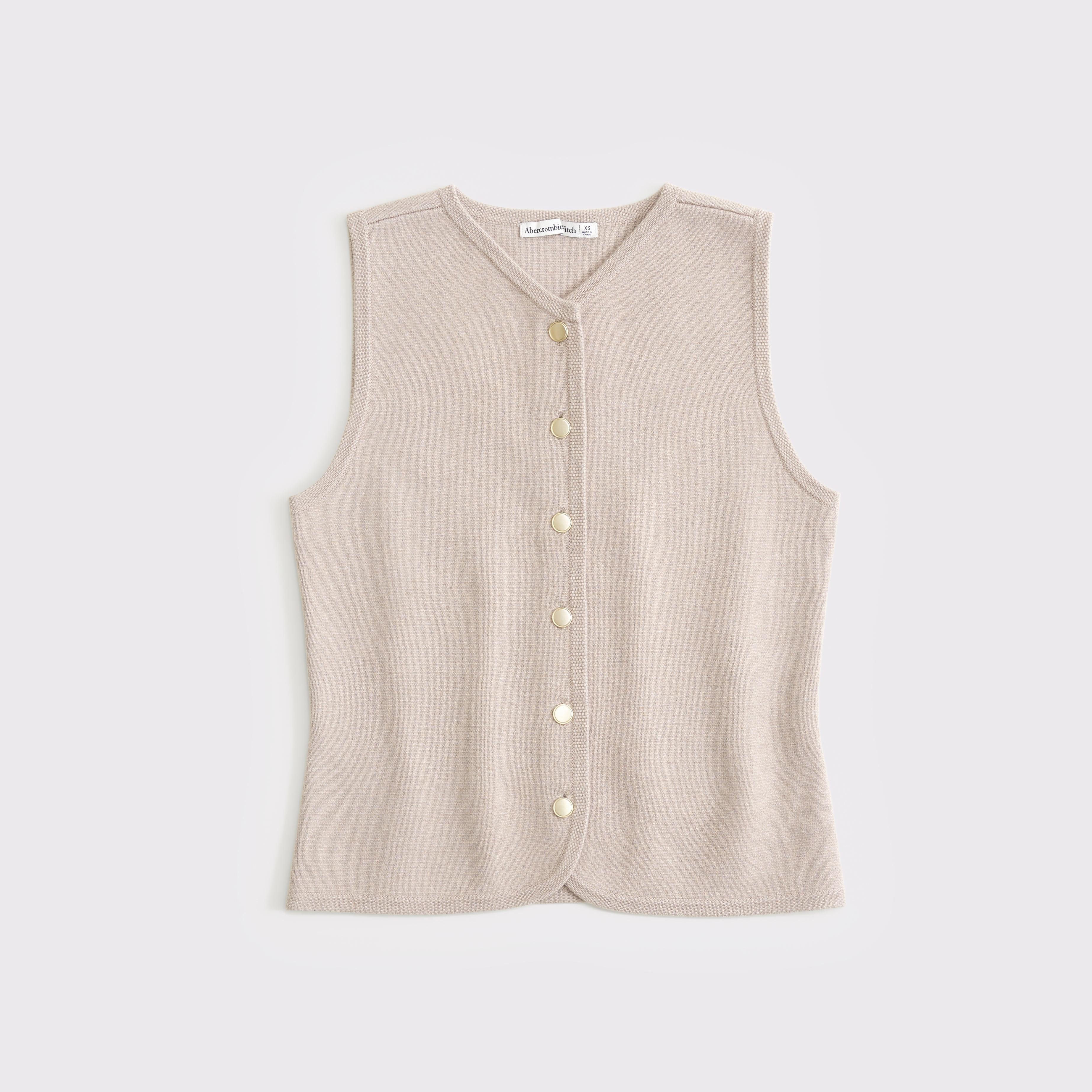 The A&F Mara High-V LuxeLoft Sweater Vest Product Image