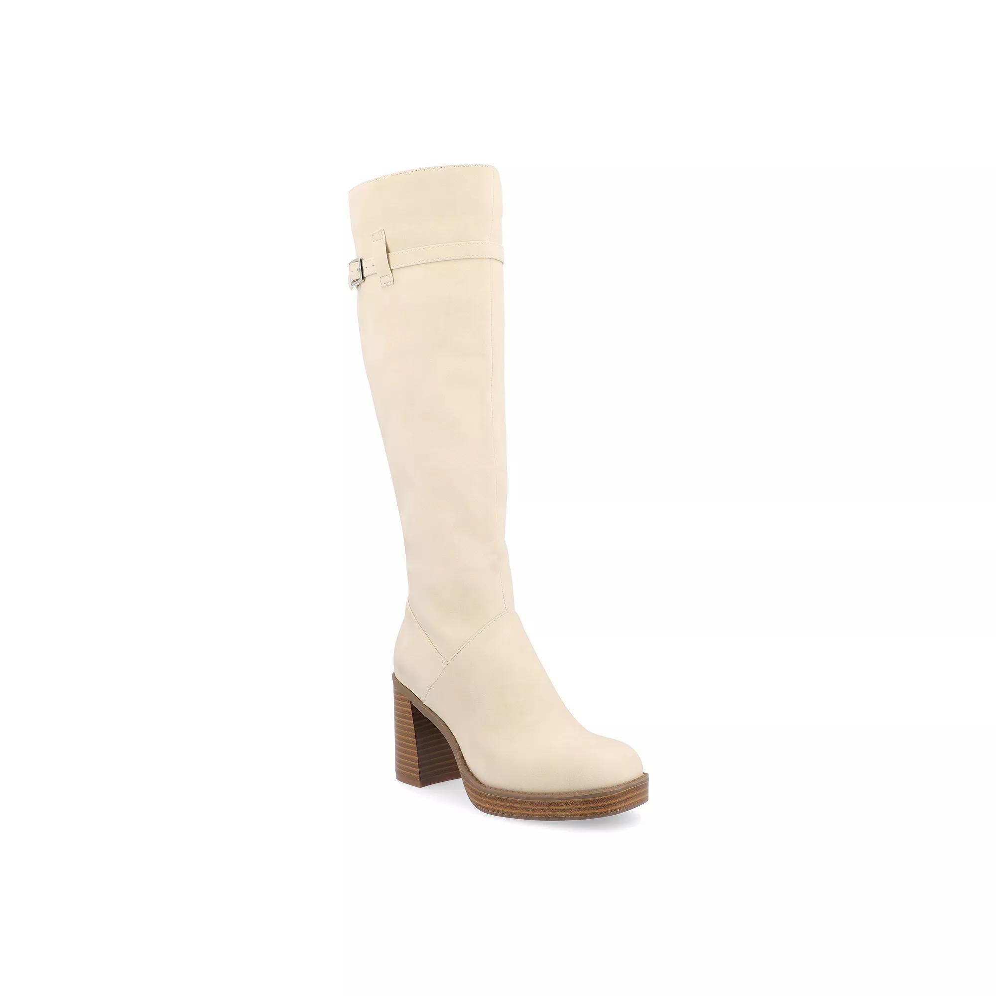 Journee Tru Comfort Foam™ Letice Women's Knee-High Boots, Size: 8 Wide, Ivory Product Image