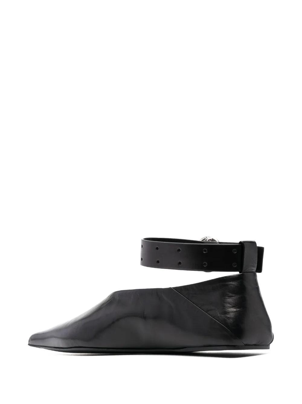 JIL SANDER 10mm Leather Ballerina Flats In Black Product Image