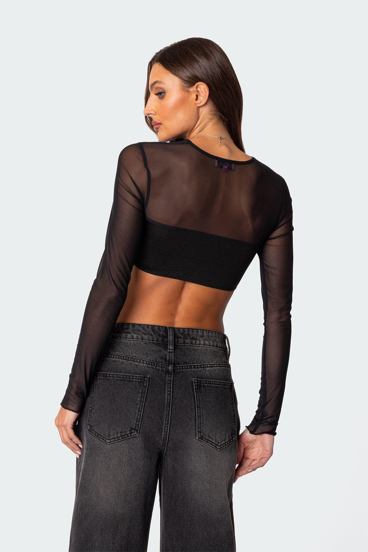 Night Out Sheer Crop Top Product Image
