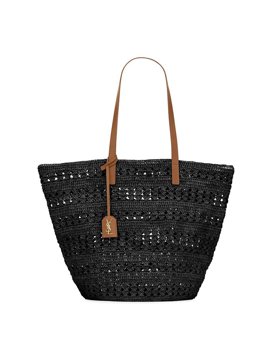 Womens Panier Medium Bag in Raffia Tote Bag Product Image