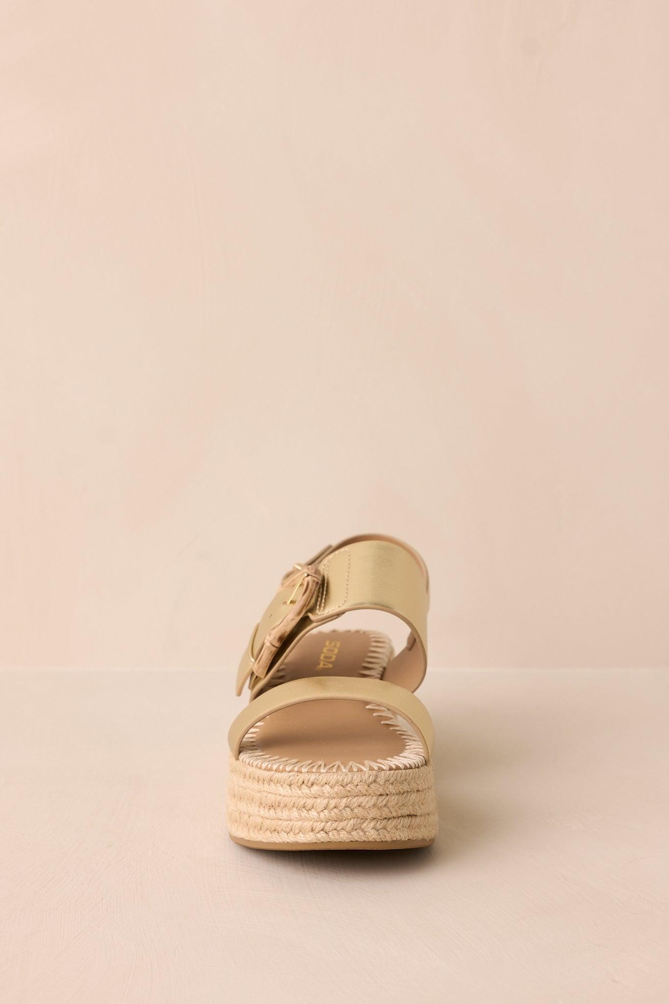 Warm Breeze Gold Espadrille Platform Sandals Product Image