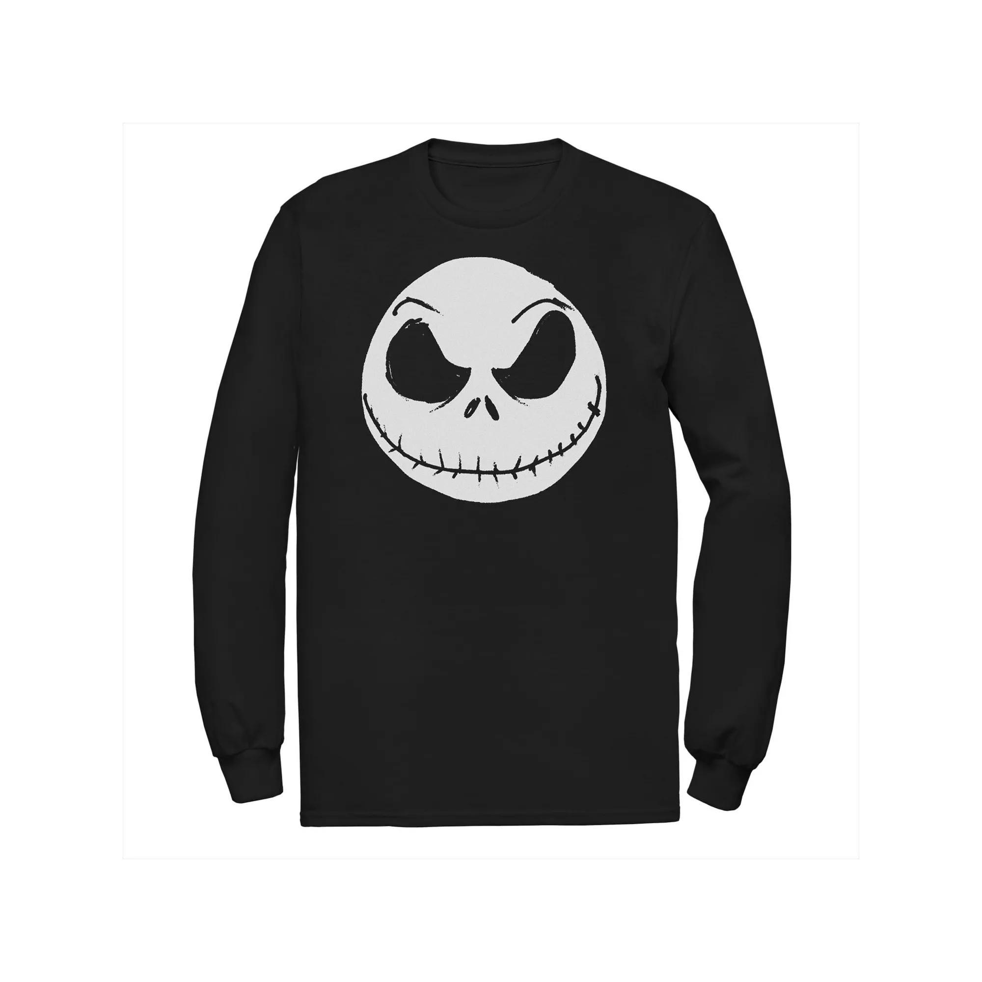Disney's The Nightmare Before Christmas Big & Tall Jack Skellington Face Long Sleeve Graphic Tee, Men's,  Product Image