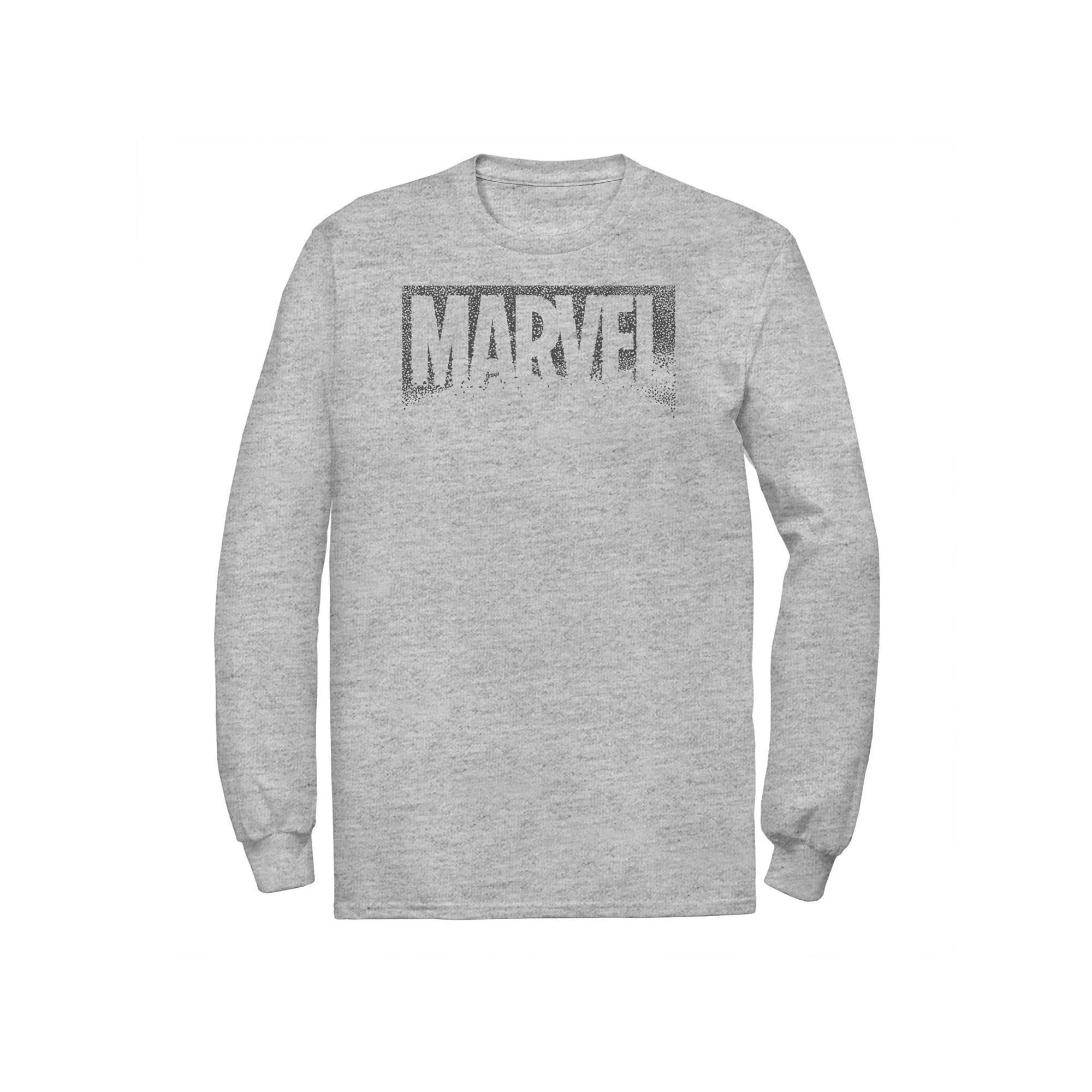 Big & Tall Marvel Dot Fill Disintegrating Logo Long Sleeve Graphic Tee, Men's, Size: 3XL Tall, Athletic Grey Product Image