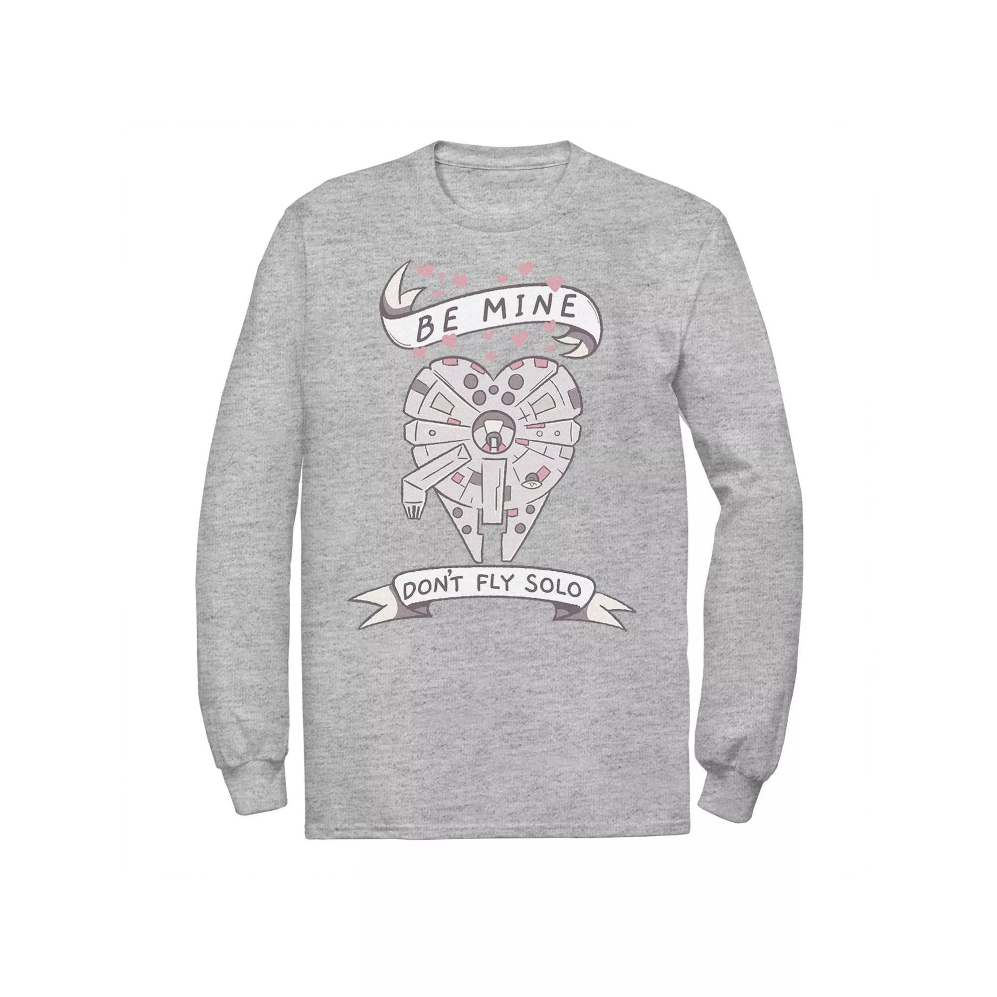 Men's Star Wars Valentine's Day "Be Mine Don't Fly Solo" Ship Heart Tee,  Product Image