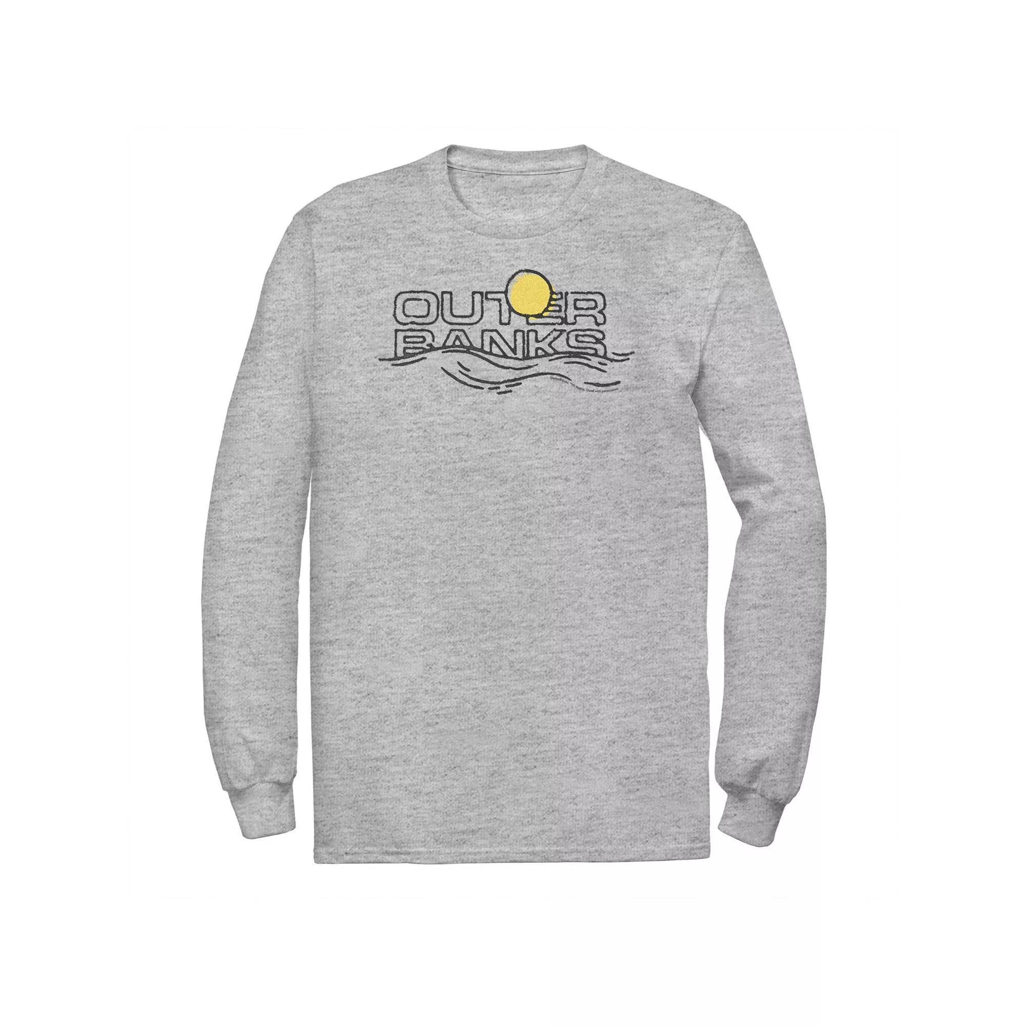 Big & Tall Outer Banks Sunset Waves Logo Tee, Men's, Size: 4XLT, Athletic Grey Product Image