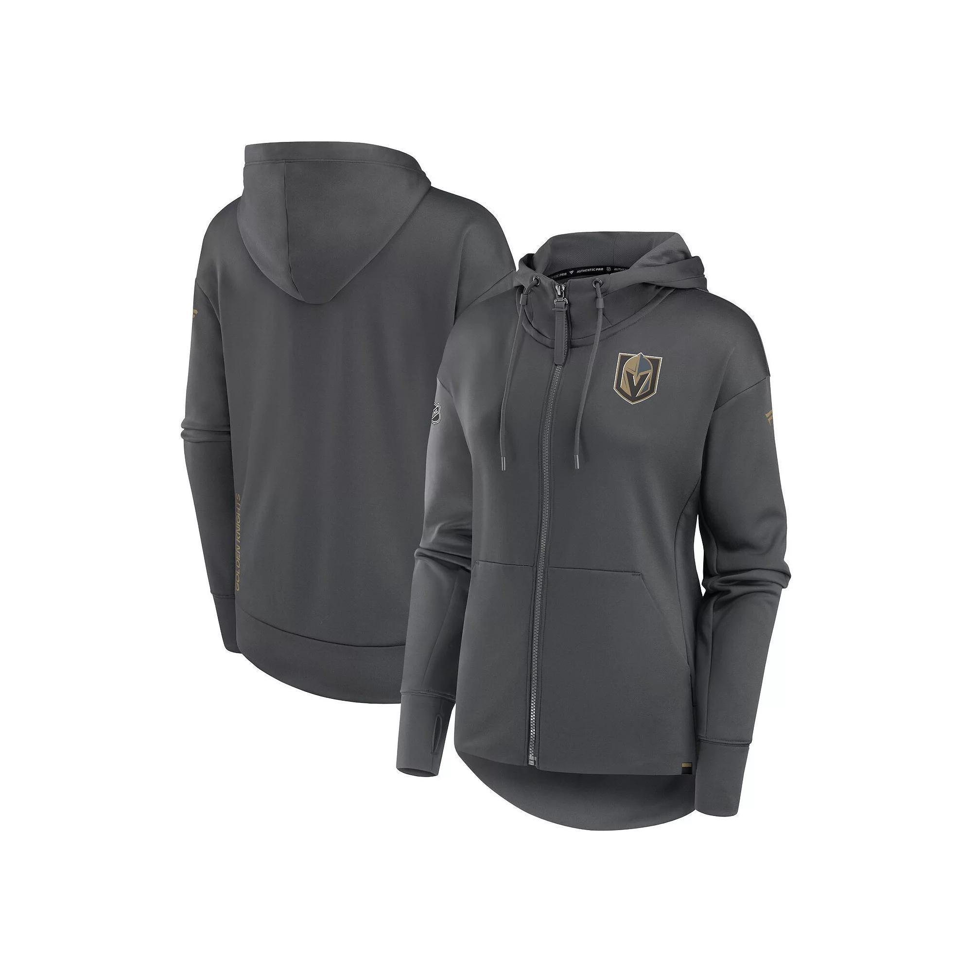 Women's Fanatics Branded  Gray Vegas Golden Knights Scuba Full-Zip Hoodie, Size: 2XL, Lvk Charco Product Image