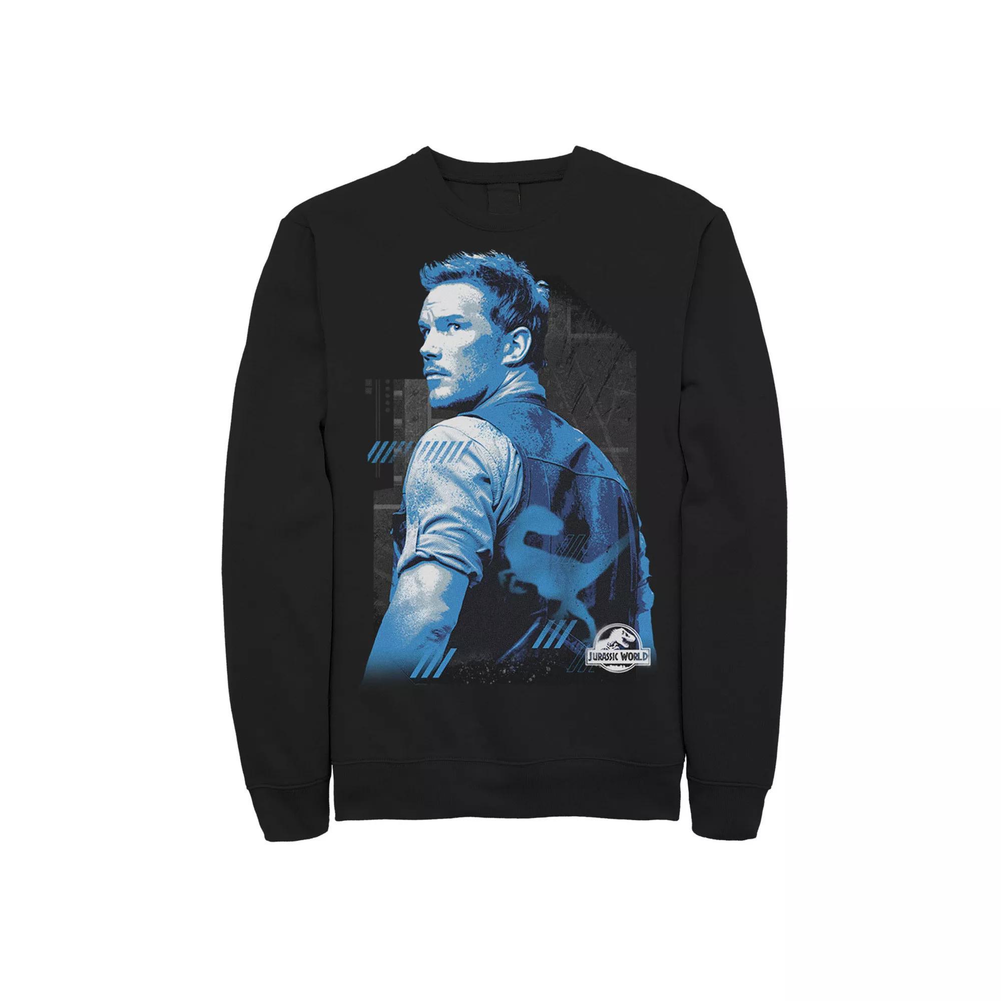Men's Jurassic World Owen Blue Tone Portrait Sweatshirt,  Product Image
