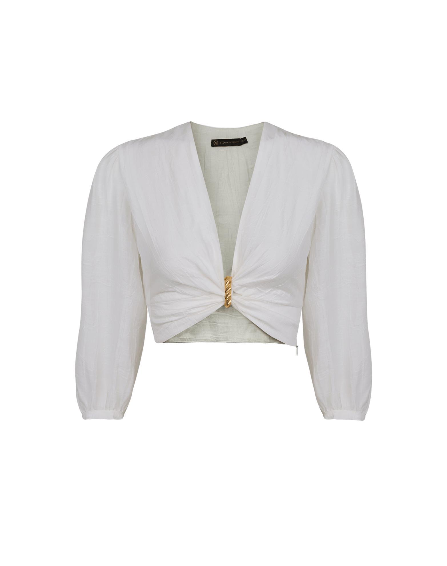 Lizzy Long Sleeve Blouse - Off White Product Image