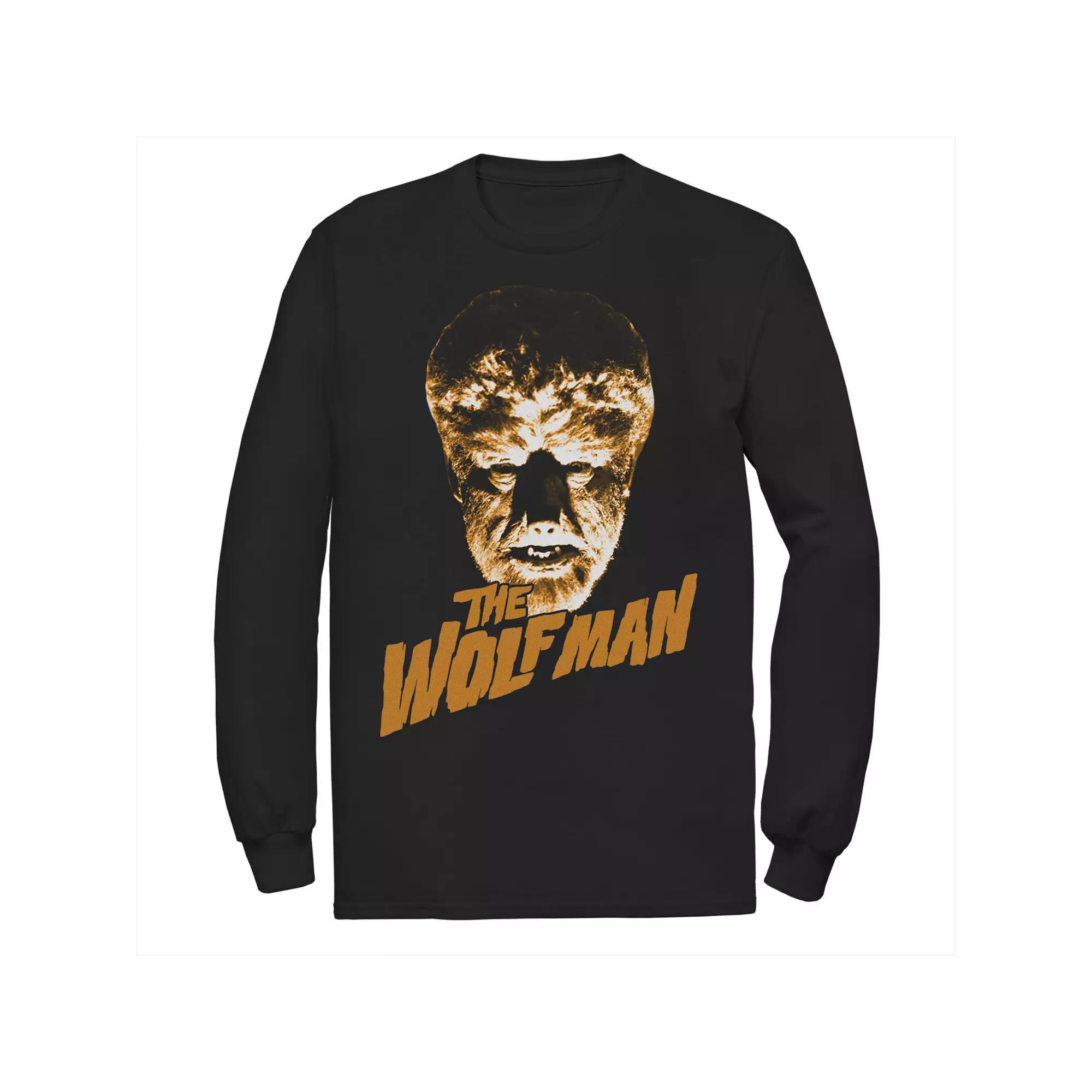 Men's Universal Monsters Wolf Man Long Sleeve Tee, Size: XL, Black Product Image