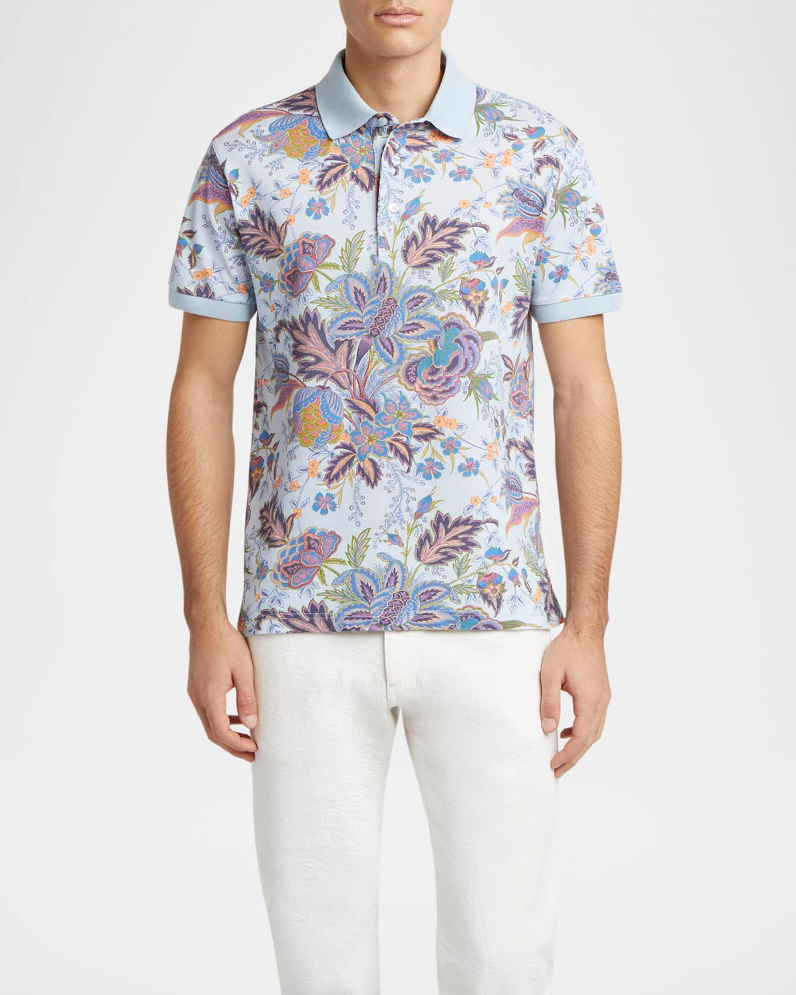 Men's Floral Palm Paisley Polo Shirt Product Image