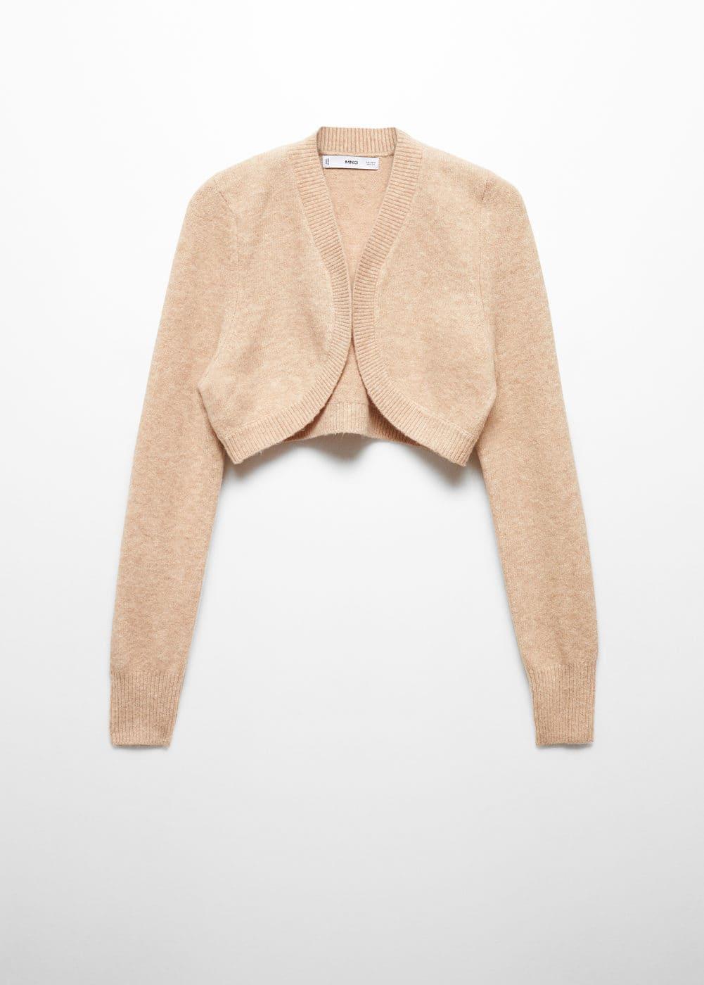 Mango Womens Knitted Cropped Cardigan Product Image