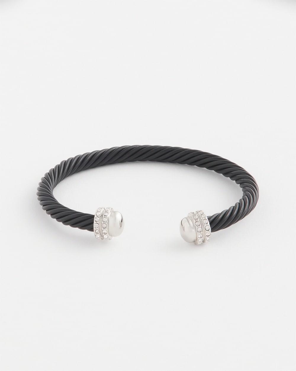 Black & Silver Flex Cuff Bracelet Product Image