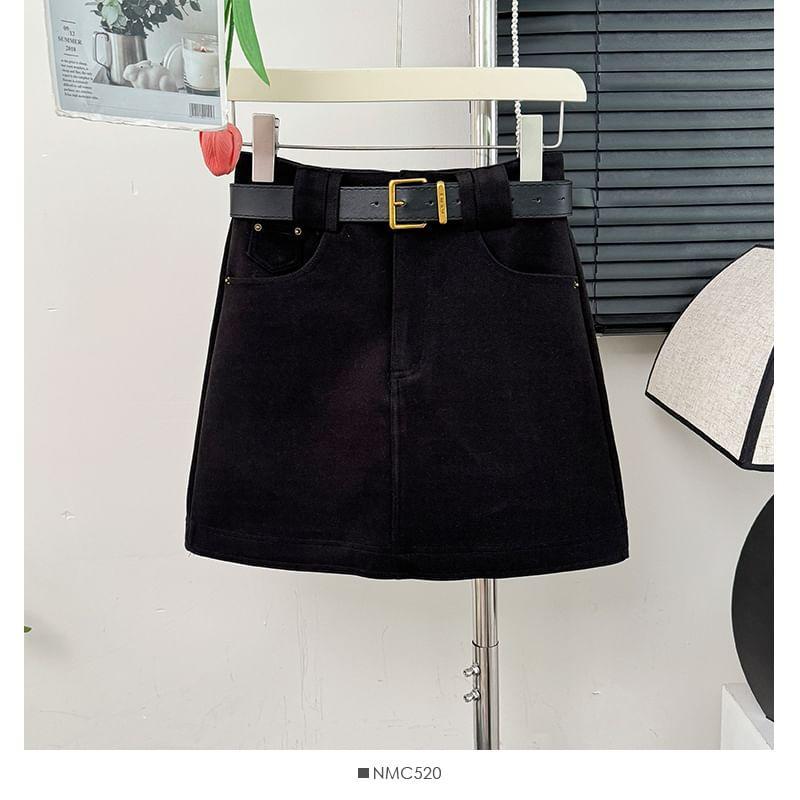 High-Rise Wool Mini Skirt Product Image