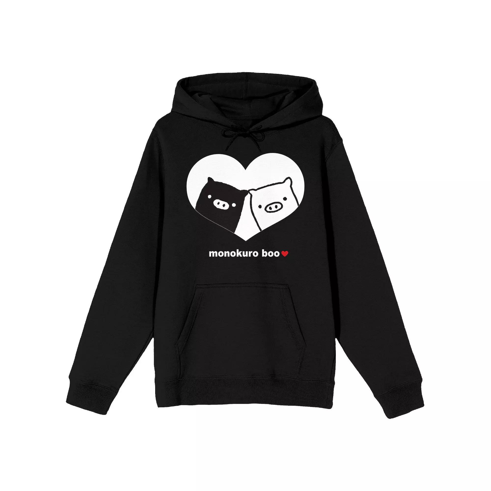 Men's Monokuro Boo Character Heart Graphic Hoodie, Size: Medium, Black Product Image