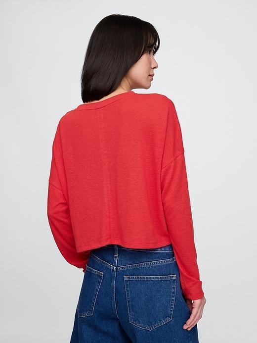 Oversized Linen-Blend Swing Top Product Image